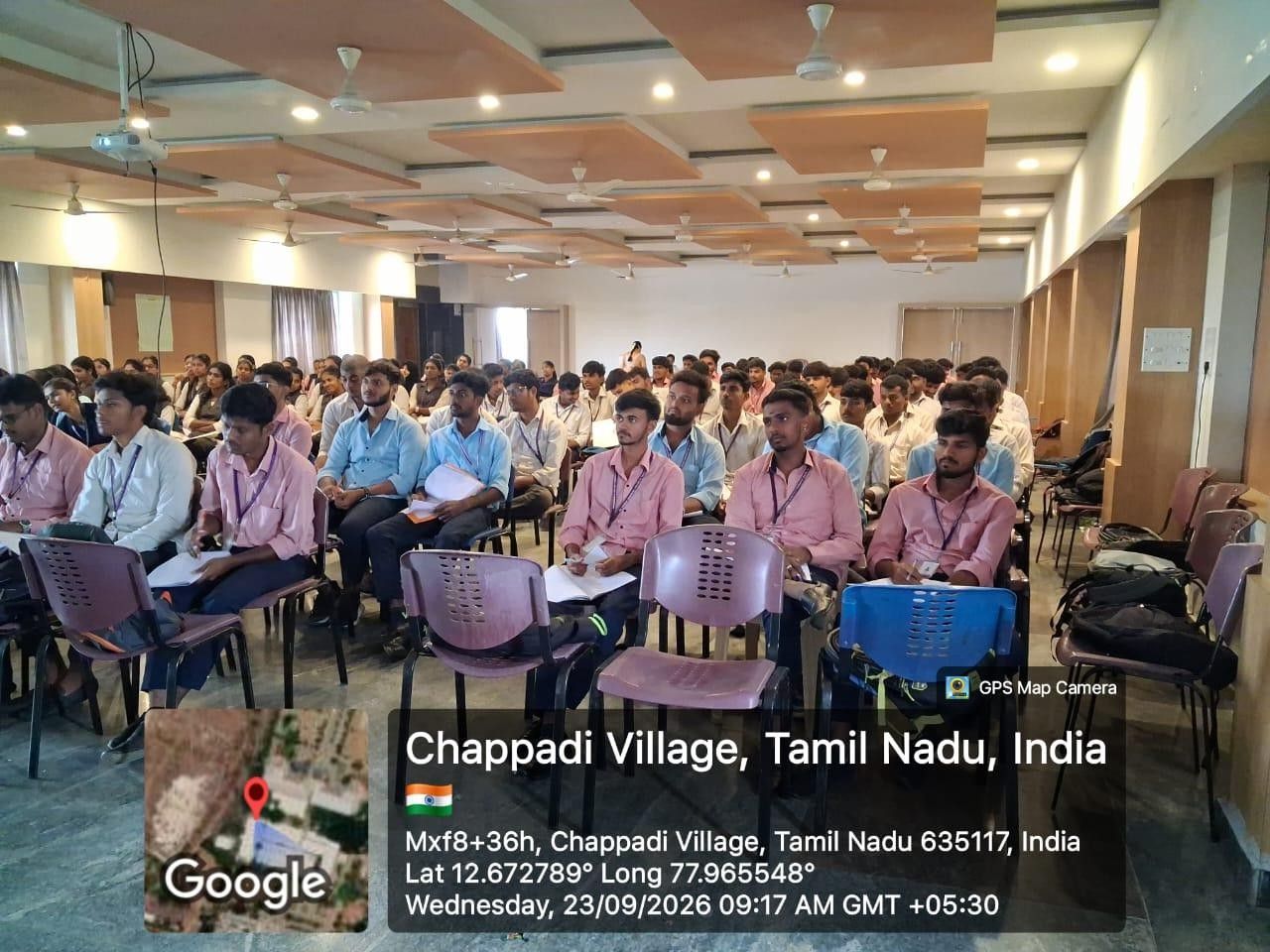 Students seated in a large hall during the BYTS technical training.