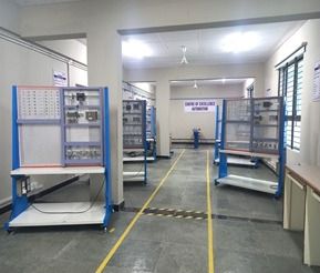 Rows of automation trainer panels in the centre of excellence